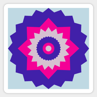 Boho Abstract Bright Pink and Blue Flower Sticker